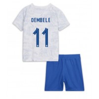 Frankrike Ousmane Dembele #11 Bortadräkt Barn VM 2022 Kortärmad (+ Korta byxor)